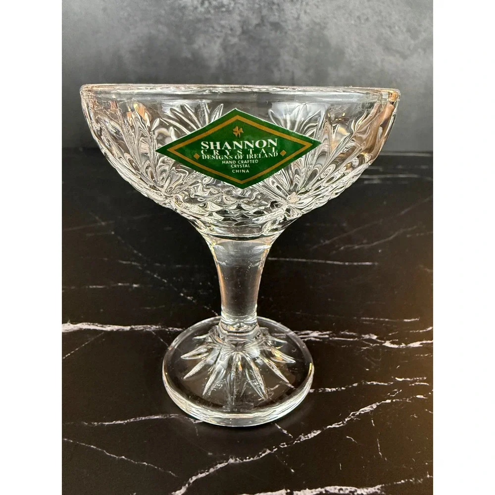 VTG Set of 4 Shannon Crystal Ireland Champagne Coupes‎ EUC!